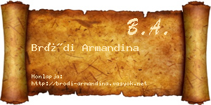 Bródi Armandina névjegykártya